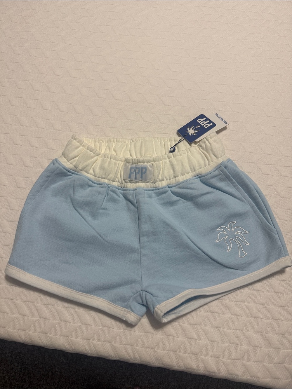 Pink palm puff coastal collection signature shorts blue breeze xxs NWT